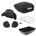 TCMT 13.7" King 2014-2025 Motorcycle Trunk Backrest Pad Top Luggage Rack Speakers Fit For Harley Touring CVO Road King Street Electra Glide Ultra Limited Pack