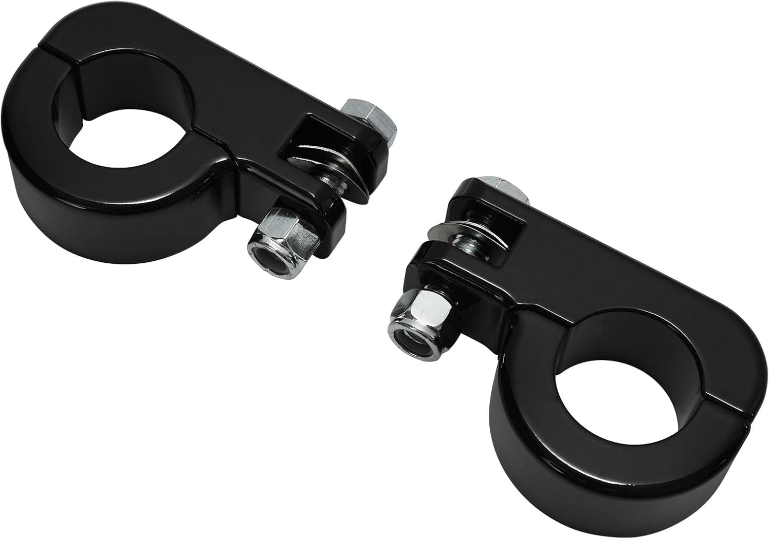 TCMT 32mm 1 1/4" Highway Engine Guard Bar Highway Footpegs Mount Kit - Aluminum - Black - Universal Fit - Front - Fits Harley Touring, Road King, Street Glide, Electra Glide & More