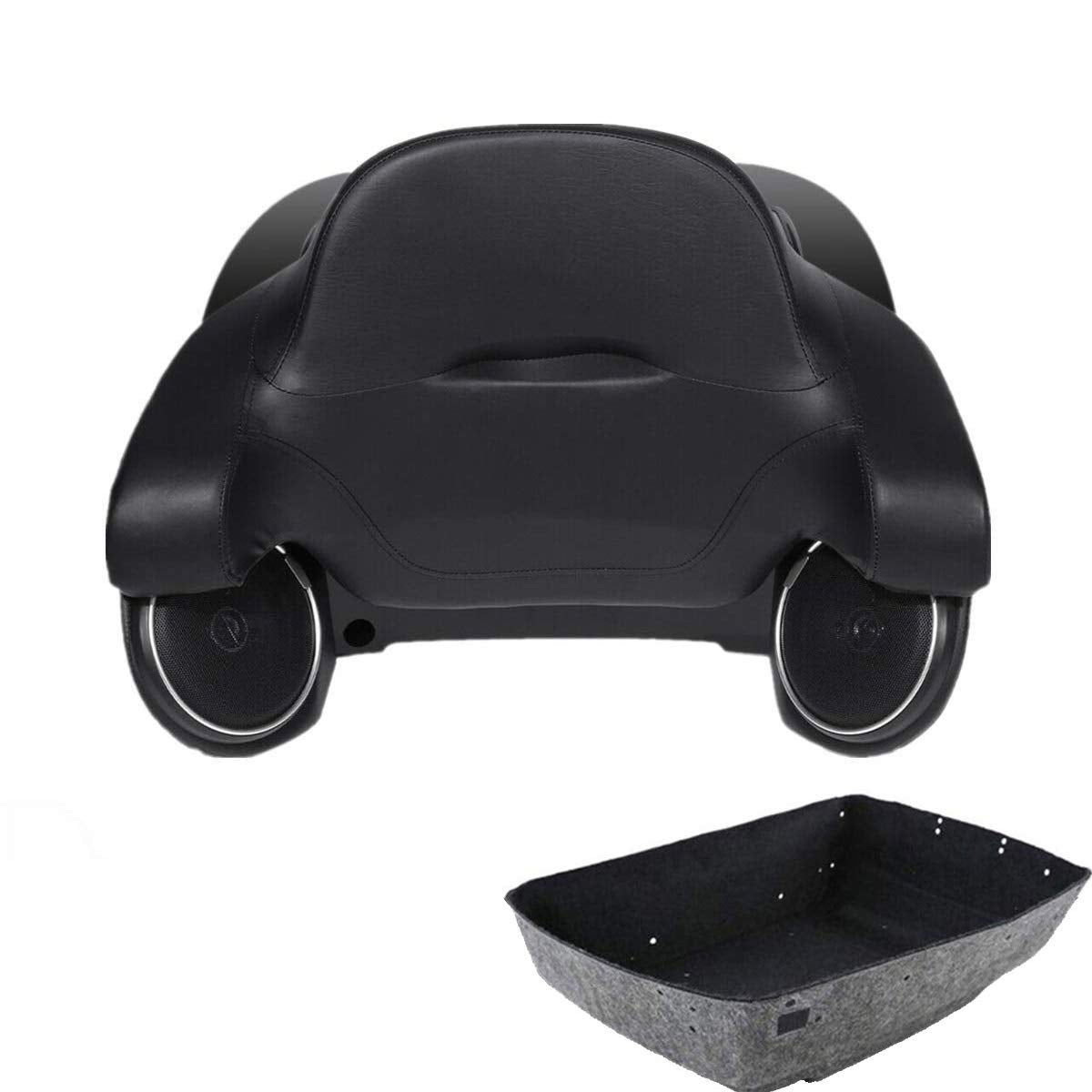 TCMT 13.7" King 2014-2025 Motorcycle Trunk Backrest Pad Luggage Rack Speakers Taillight Fit For Harley Trunk Touring CVO Road King Road Glide Street Glide Electra Glide Pack