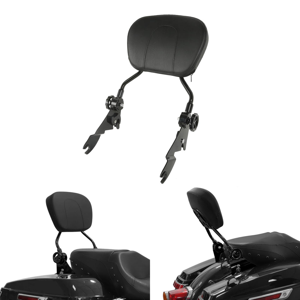 TCMT Adjustable Sissy Bar Passenger Backrest W/Pad Fits For Harley Touring Road King Street Glide Road Glide 2009-2025 Electra Glide 2009-2022 Ultra Limited 2014-2019 Ultra Classic 2009-2013