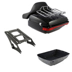 TCMT 13.7" King 2014-2025 Motorcycle Trunk Backrest Pad Luggage Rack Speakers Taillight Fit For Harley Trunk Touring CVO Road King Road Glide Street Glide Electra Glide Pack