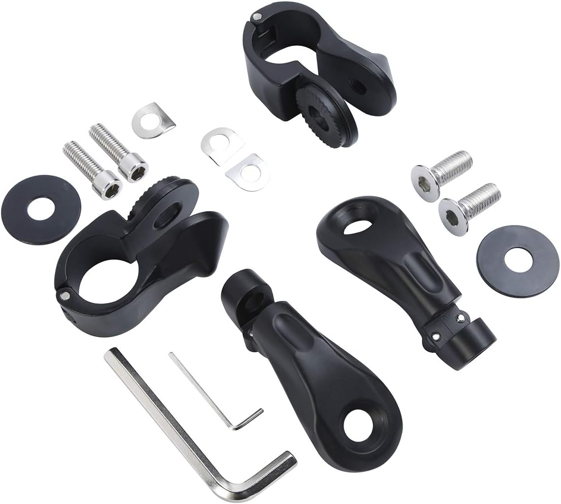 TCMT 32mm 1 1/4" Highway Engine Guard Bar & Footpegs Mount Kit - Fits Harley Touring, Road King, Street Glide, Electra Glide, Softail, Sportster, Dyna with 1-1/4" Engine Guards