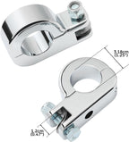 TCMT Chrome Foot Pegs Foot rest Mounting P-Clamp Footpeg Footrest Set Fits For Harley-Davidson 1 1/4"(32mm) highway bars