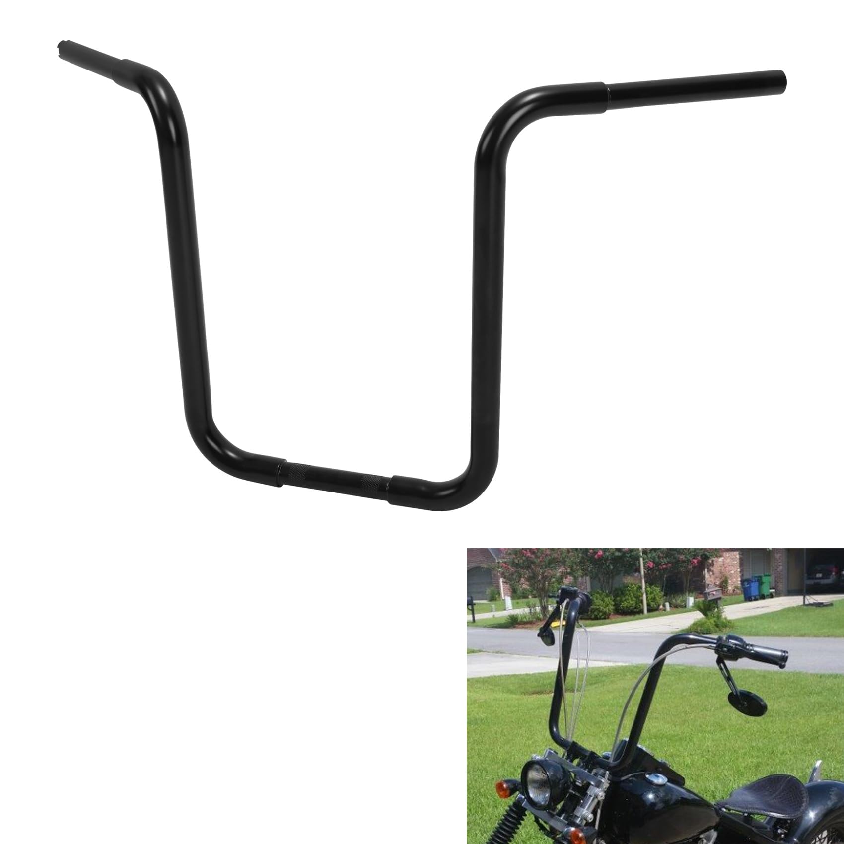 TCMT 12" Rise 1 1/4" Fat Ape Hangers Handlebar Fit For Harley Sportster XL 883 1200 Softail Slim Heritage Fat Boy Deluxe Deuce Dyna Super Glide Wide Glide Low Rider Fat Bob Custom Application