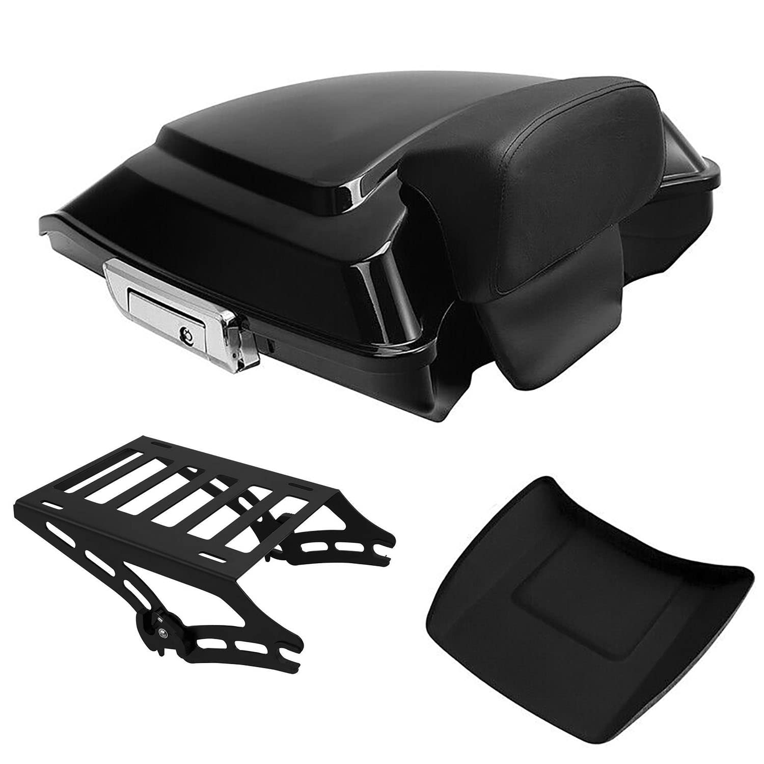 TCMT 5.5" Razor Motorcycle Trunk Box Backrest Pad Mounting Rack Fit For Harley 2014-2025 Touring Road King Street Road Electra Glide Pack