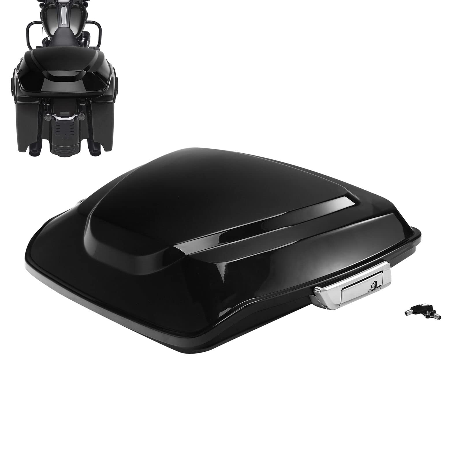 TCMT 5.5" Razor Motorcycle Trunk Box Backrest Pad Mounting Rack Fit For Harley 2014-2025 Touring Road King Street Road Electra Glide Pack