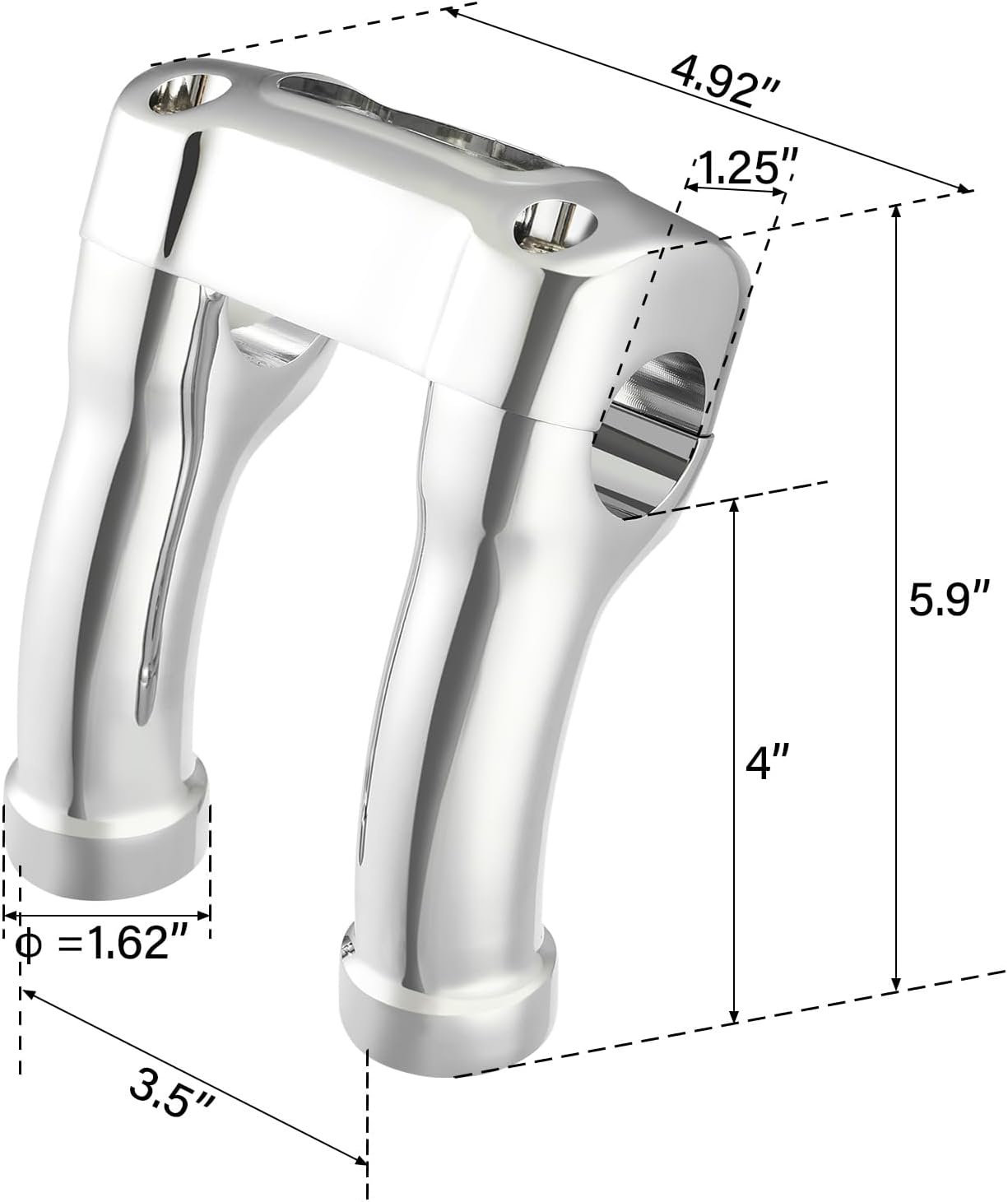 TCMT 4" Tall Handlebar Riser 1-1/4" Top Clamp Fit For Harley Breakout FXBR 2023-24 114 FXBRS 18-20 Street Bob FXBB 18-20 114 FXBBS 21-24 Softail Standard FXST 20 FXDR 114 FXDRS 19-20