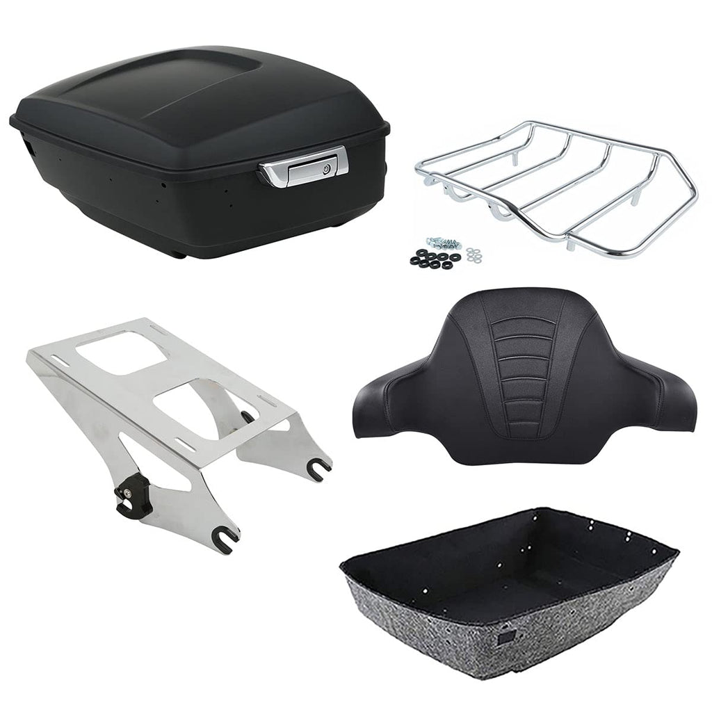 TCMT 13.7" King 2014-2025 Motorcycle Trunk Backrest Pad Top Luggage Rack Mount Rack Fit For Harley Trunk Touring CVO Road King Road Glide Street Glide Electra Glide Ultra Limited Pack