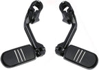 TCMT 1-1/4" 1.25" 32mm Black Long Angled Highway Engine Guard Foot Pegs Kit Fits For Harley Touring Road King Street Glide Road Glide Electra Glide Softail Sportster Dyna with 1.25" Engine Guards
