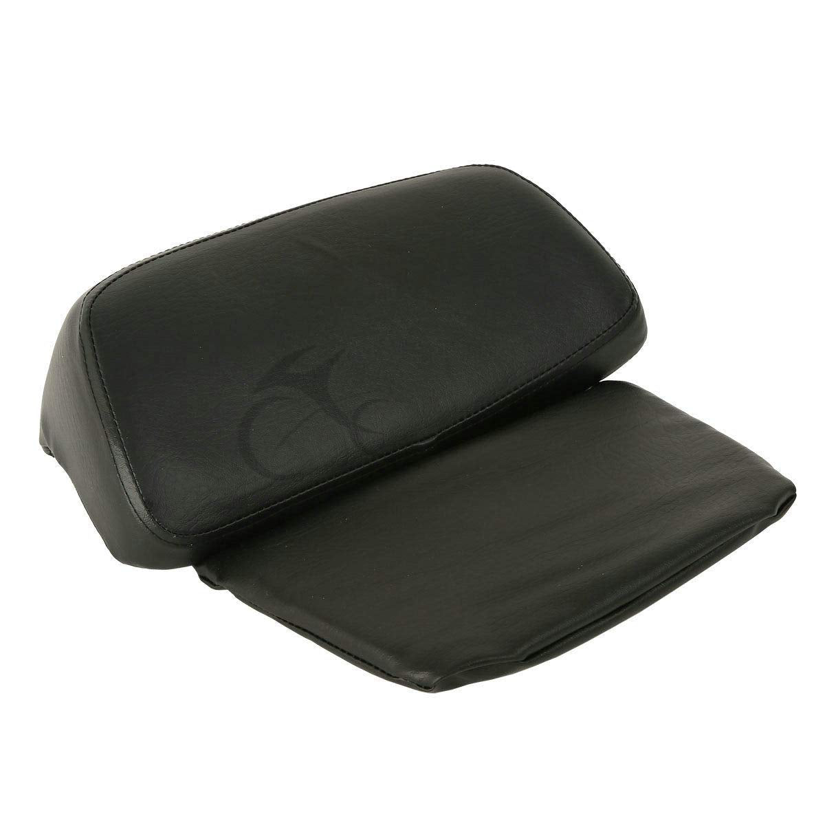 TCMT 10.7" Black Latches Chopped Motorcycle Trunk Backrest Pad Smoke LED Tail Light Fit For Harley 2014-2025 Street Glide Road King Electra Glide Ultra-Classic Pack