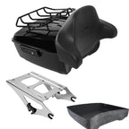 TCMT 13.7" King Motorcycle Trunk Backrest Pad Luggage Rack 2 Up Mounting Rack Base Plate Fit For Harley 2014-2025 Touring CVO Road King Road Glide Street Glide Electra Glide Pack