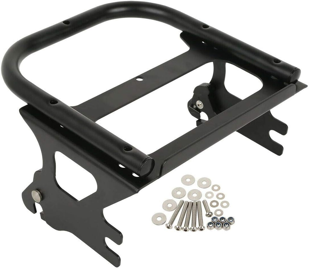 TCMT 10.7" Black Latches Chopped Motorcycle Trunk Box Backrest Pad Mount Rack Fit For Harley Touring 1997-2008 Road King Road Street Electra Glide Pack