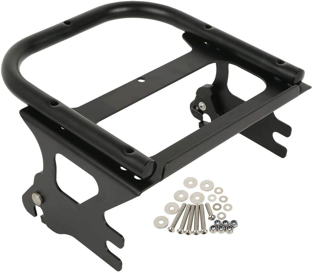 TCMT 10.7" Black Latches Chopped Motorcycle Trunk Box Backrest Pad Mount Rack Fit For Harley Touring 1997-2008 Road King Road Street Electra Glide Pack