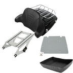 TCMT 10.7" Chopped Motorcycle Trunk Box Wrap-Around Backrest Top Luggage Rack Fit For Harley 2014-2025 Touring CVO Road King Road Glide Street Glide Electra Glide Pack