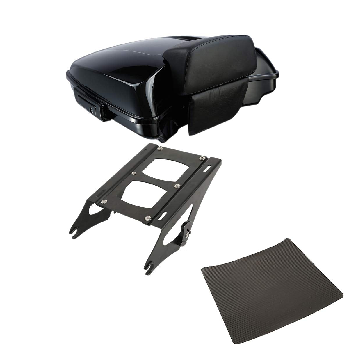 TCMT 5.5" Razor Motorcycle Trunk Box Backrest Two Up Mount Rack Base Plate Fit For Harley Touring 2014-2025 CVO Road King Road Glide Street Glide Electra Glide Pack
