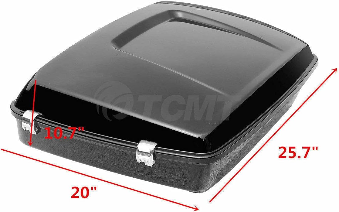 TCMT 10.7" Chopped Motorcycle Trunk Box Wrap-Around Backrest Top Luggage Rack Fit For Harley 2014-2025 Touring CVO Road King Road Glide Street Glide Electra Glide Pack