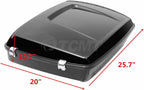 TCMT 10.7" Chopped Motorcycle Trunk Box Wrap-Around Backrest Top Luggage Rack Fit For Harley 2014-2025 Touring CVO Road King Road Glide Street Glide Electra Glide Pack