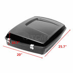TCMT 10.7" Chopped Motorcycle Trunk Box Wrap-Around Backrest Top Luggage Rack Fit For Harley 2014-2025 Touring CVO Road King Road Glide Street Glide Electra Glide Pack