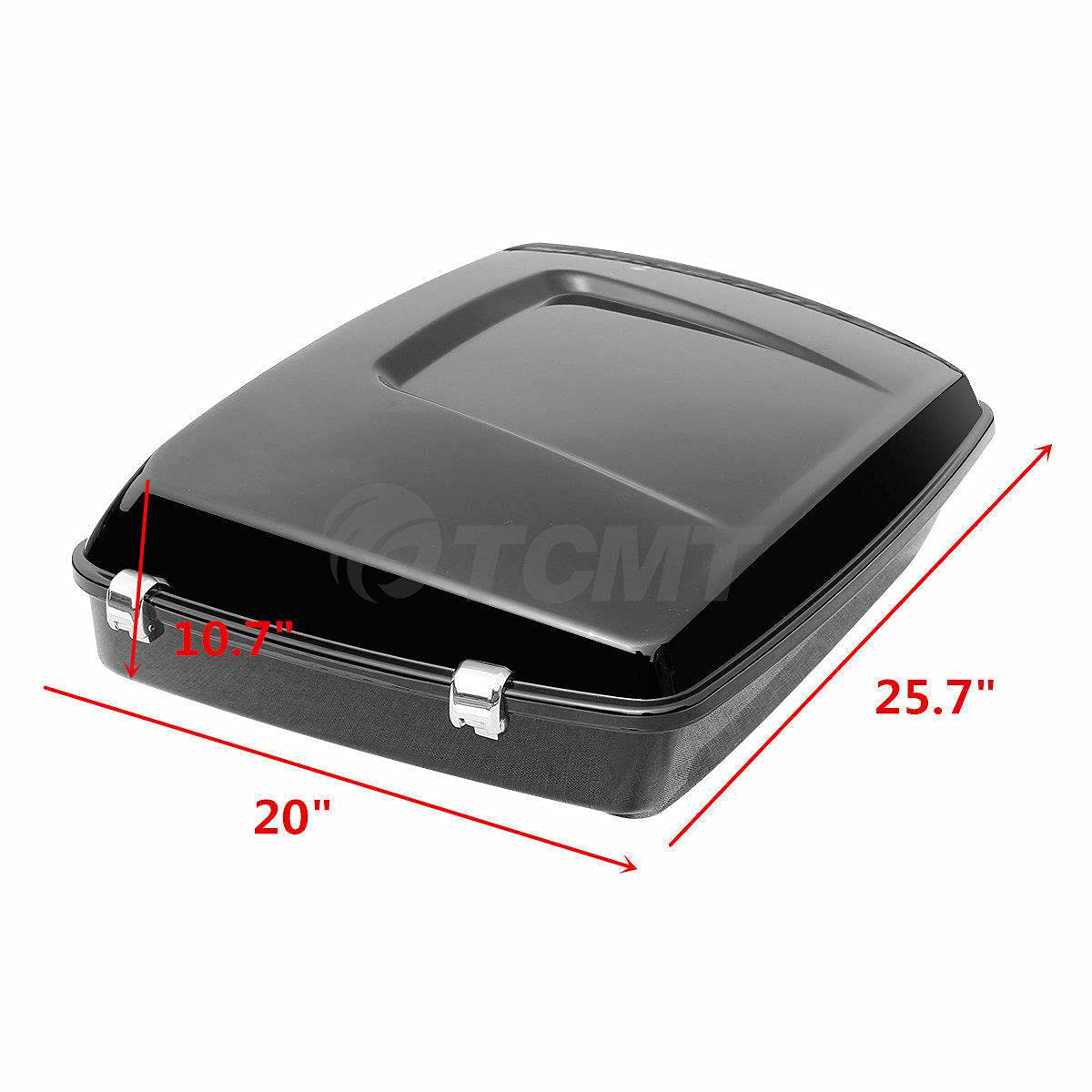 TCMT 10.7" Chopped Motorcycle Trunk Box Wrap-Around Backrest Top Luggage Rack Fit For Harley 2014-2025 Touring CVO Road King Road Glide Street Glide Electra Glide Pack