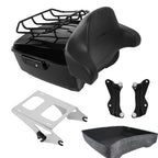 TCMT 13.7" King Motorcycle Trunk Backrest Pad Luggage Rack 2 Up Mounting Rack Base Plate Docking Fit For Harley 2014-2025 Touring CVO Road King Road Glide Street Glide Electra Glide Pack