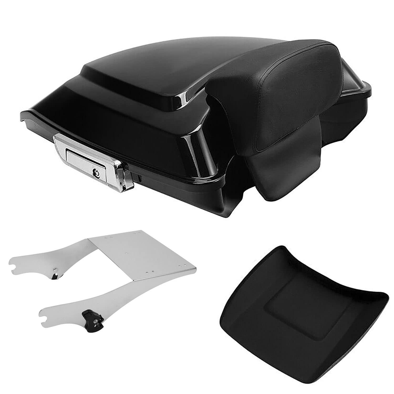 TCMT 5.5" Razor Motorcycle Trunk Box Backrest Pad Mounting Rack Fit For Harley 2014-2025 Touring Road King Street Road Electra Glide Pack