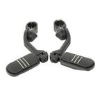 TCMT 1-1/4" 1.25" 32mm Black Long Angled Highway Engine Guard Foot Pegs Kit Fits For Harley Touring Road King Street Glide Road Glide Electra Glide Softail Sportster Dyna with 1.25" Engine Guards