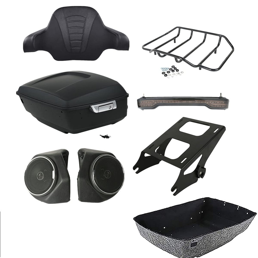 TCMT 13.7" King 2014-2025 Motorcycle Trunk Backrest Pad Top Luggage Rack Mount Rack Fit For Harley Trunk Touring CVO Road King Road Glide Street Glide Electra Glide Ultra Limited Pack