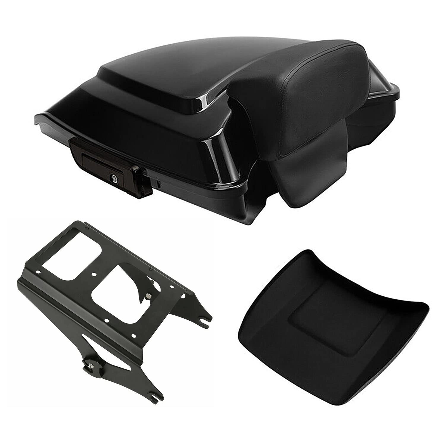 TCMT 5.5" Razor Motorcycle Trunk Box Backrest Pad Mounting Rack Fit For Harley 2014-2025 Touring Road King Street Road Electra Glide Pack