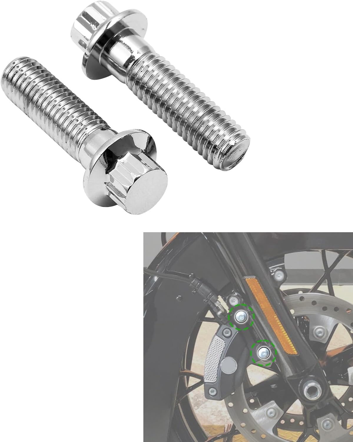 TCMT 10mm M10x1.5 Metric Front Brake Caliper Bolts Kit Fit For Harley All Models Touring Road King Road Street Electra Glide Sportster 883 1200XL 48 72 Dyna Fatboy Softail V-ROD