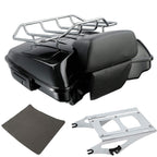 TCMT 5.5" Razor Motorcycle Trunk Box Backrest Two Up Mount Rack Base Plate Fit For Harley Touring 2014-2025 CVO Road King Road Glide Street Glide Electra Glide Pack