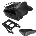 TCMT 13.7" King Motorcycle Trunk Backrest Pad Luggage Rack 2 Up Mounting Rack Base Plate Fit For Harley 2014-2025 Touring CVO Road King Road Glide Street Glide Electra Glide Pack