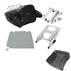 TCMT 13.7" King Motorcycle Trunk Backrest Pad Luggage Rack 2 Up Mounting Rack Fit For Harley 2014-2025 Touring CVO Road King Road Glide Street Glide Electra Glide Pack