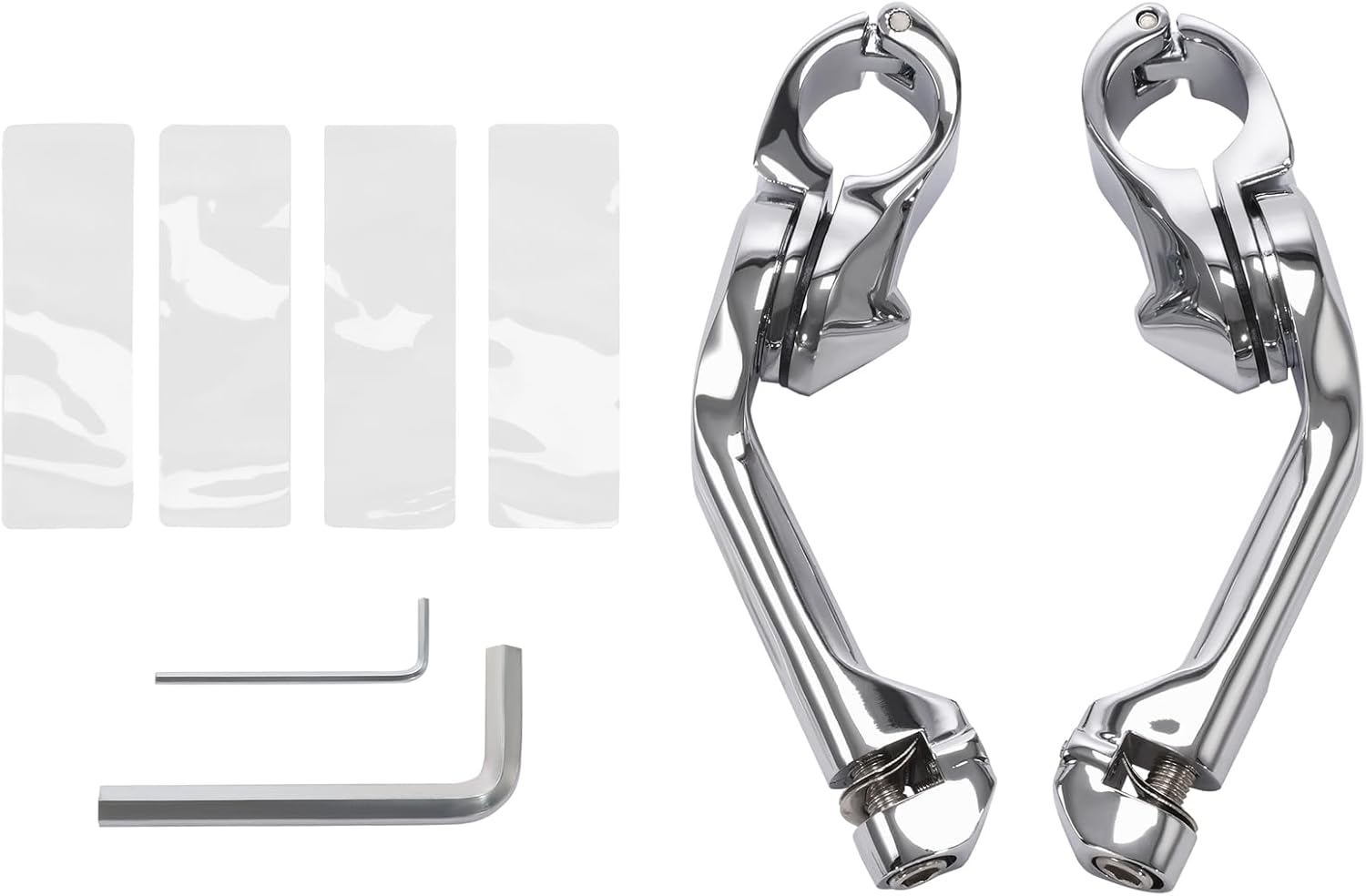 TCMT 32mm 1.25" Chrome Long Angled Highway Engine Guard Foot Peg Fits For Harley Touring Road King Street Glide Road Glide Electra Glide Softail Sportster XL 883 1200 Dyna with 1.25" Engine Guards