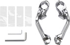 TCMT 32mm 1.25" Chrome Long Angled Highway Engine Guard Foot Peg Fits For Harley Touring Road King Street Glide Road Glide Electra Glide Softail Sportster XL 883 1200 Dyna with 1.25" Engine Guards