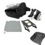 TCMT 13.7" King Motorcycle Trunk Backrest Pad Luggage Rack Two Up Mount Rack Base Plate Docking Fit For Harley 2014-2025 Touring CVO Road King Road Glide Street Glide Electra Glide Pack