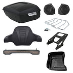 TCMT 13.7" King Motorcycle Trunk Box W/Latches Brake TailLight Base Plate Fit For Harley 2014-2025 Touring CVO Road King Road Glide Street Glide Electra Glide Pack