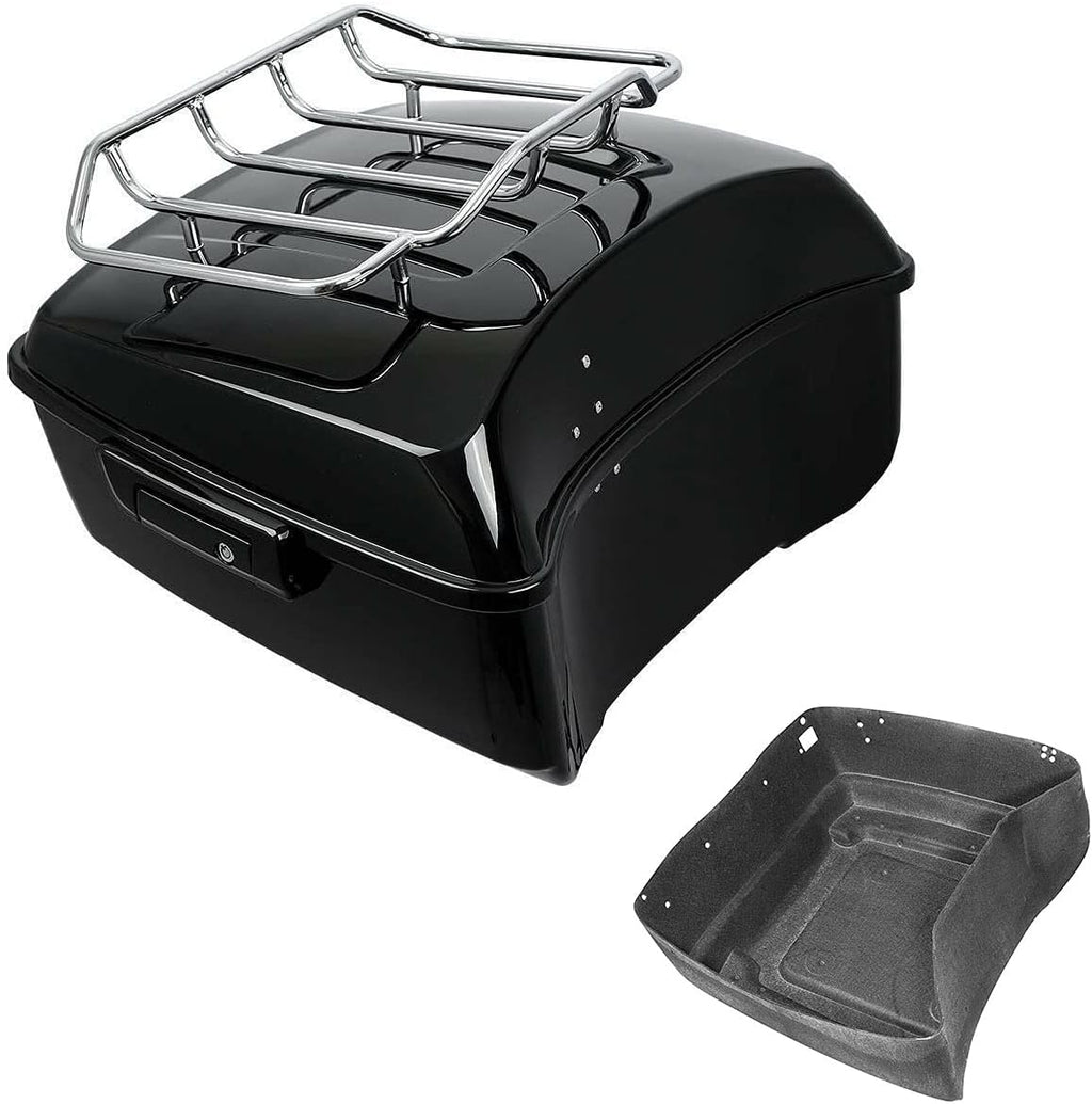 TCMT 13.7" King Motorcycle Trunk Top Luggage Rack Fit For Harley 2014-2025 Touring CVO Road King Road Glide Street Glide Electra Glide Pack