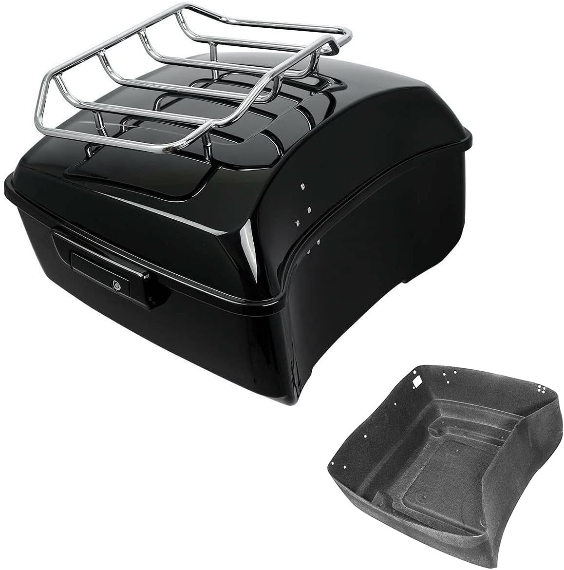 TCMT 13.7" King Motorcycle Trunk Top Luggage Rack Fit For Harley 2014-2025 Touring CVO Road King Road Glide Street Glide Electra Glide Pack