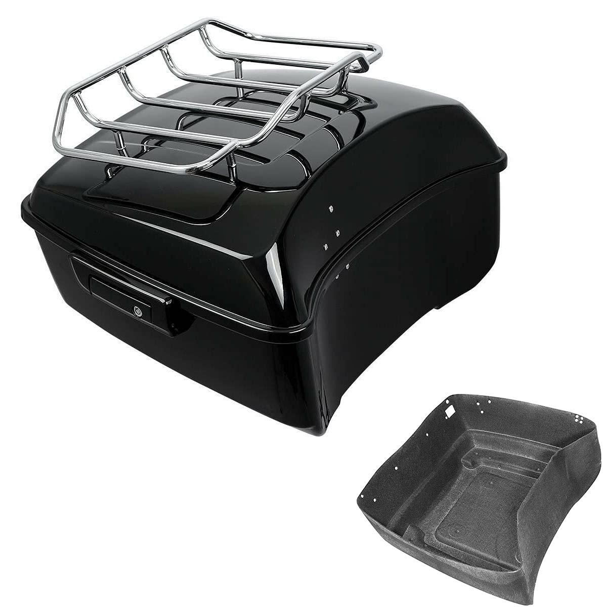 TCMT 13.7" King Motorcycle Trunk Backrest Pad 2 Up Mounting Rack Fit For Harley 2014-2025 Touring CVO Road King Road Glide Street Glide Electra Glide Pack