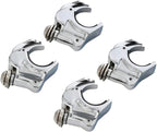 TCMT 2 Pairs 39mm Front Fork Windshield Clamps Fit For Harley Dyna Super Glide Low Rider Sportster XL 1200 883 (Chrome 39mm)