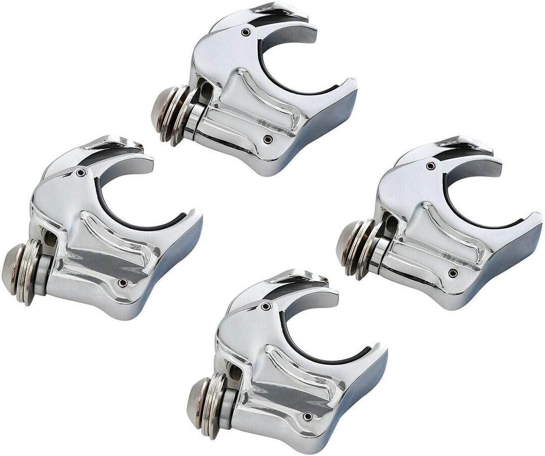 TCMT 2 Pairs 39mm Front Fork Windshield Clamps Fit For Harley Dyna Super Glide Low Rider Sportster XL 1200 883 (Chrome 39mm)
