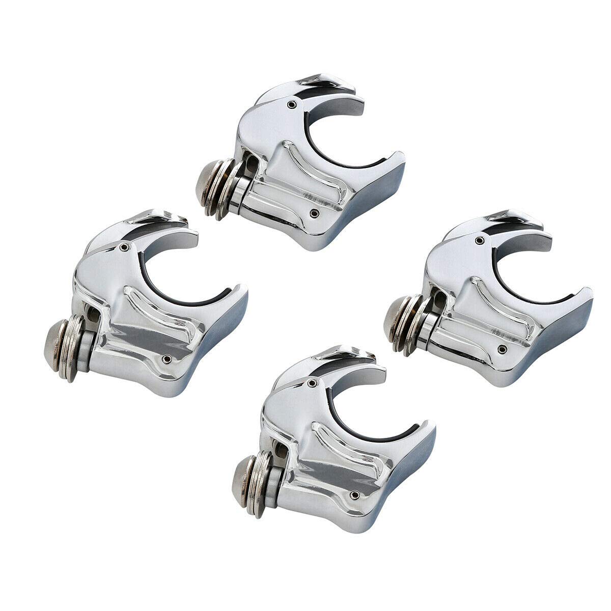 TCMT 2 Pairs 49mm Detachable Windshield Clamps Fits For Harley 2002-2010 VRSCA VRSCAW, 2004-2005 VRSCB, 2007 VRSCX, 2016-later XL1200X and 2006-later Dyna models (Black)