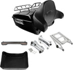 TCMT 13.7" King Motorcycle Trunk Box Backrest Pad Luggage Rack 2 Up Mount Rack Taillight Docking Hardware Fit For Harley 2014-2025 Touring CVO Road King Street Glide Electra Glide Pack