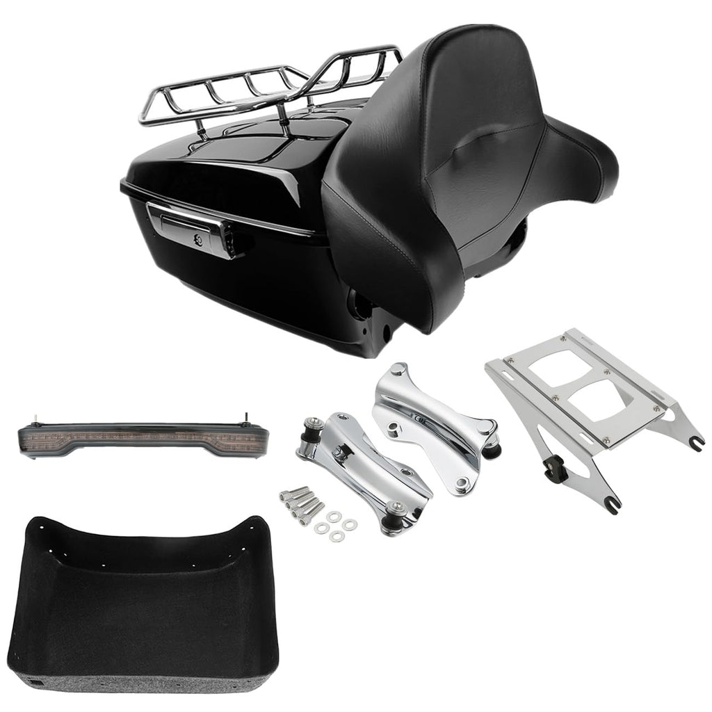 TCMT 13.7" King 2014-2025 Motorcycle Trunk Backrest Pad Luggage Rack Speakers Taillight Fit For Harley Trunk Touring CVO Road King Road Glide Street Glide Electra Glide Pack