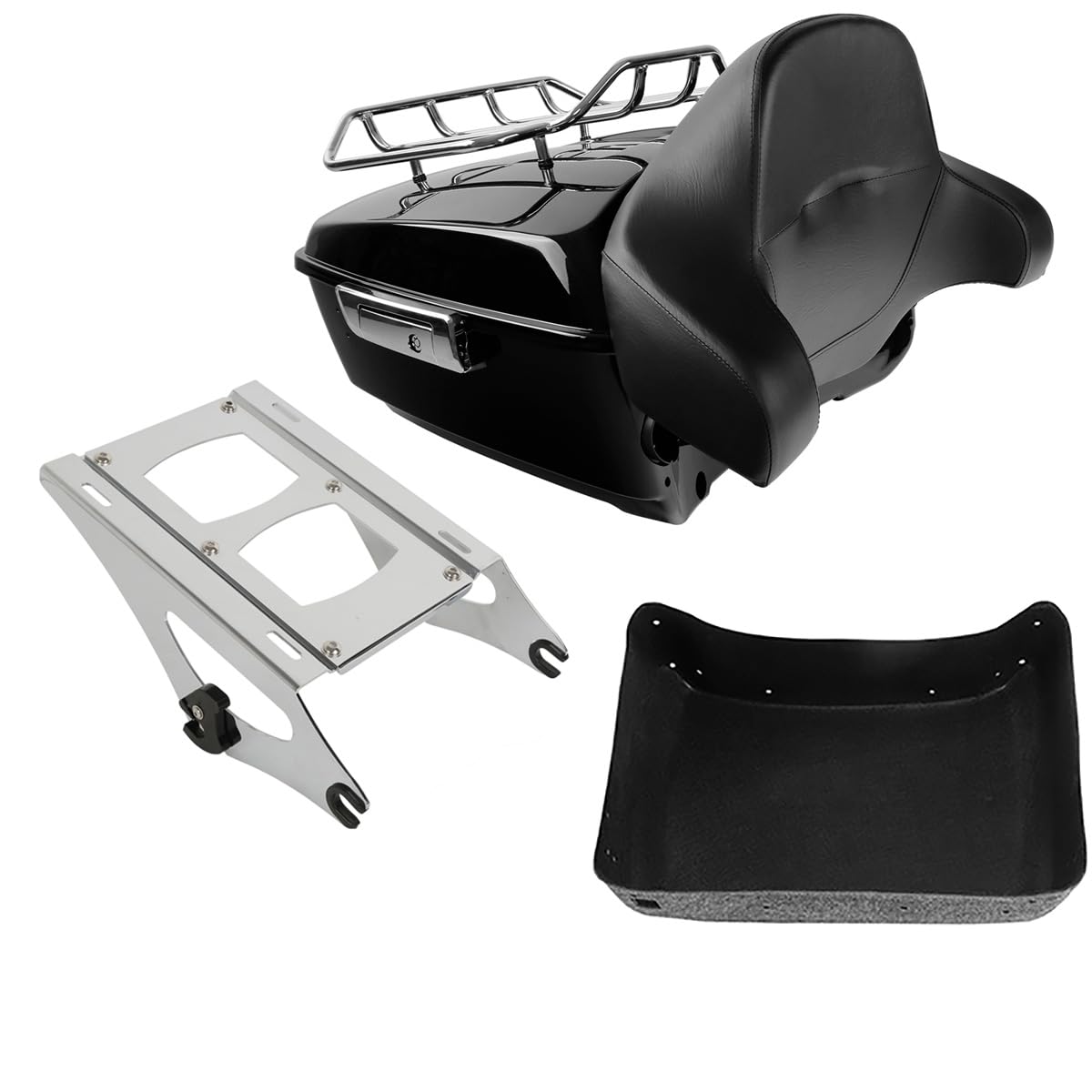 TCMT 13.7" King 2014-2025 Motorcycle Trunk Backrest Pad Luggage Rack Speakers Taillight Fit For Harley Trunk Touring CVO Road King Road Glide Street Glide Electra Glide Pack