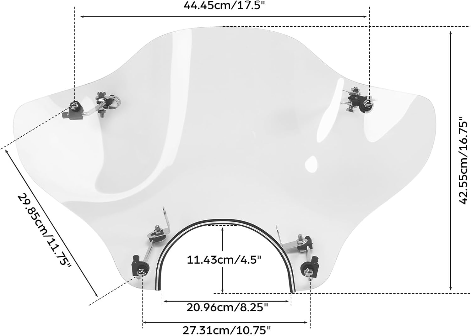 TCMT 7/8"Clear Cruiser Windscreen Windshields Fits For Honda Goldwing Shadow VTX 1800 1300