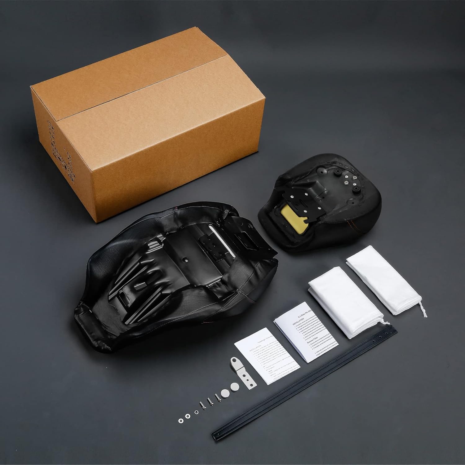 2-Up Rider and Passenger Seat Low Profile Seat Fit For Harley 2009-2023 Touring Street Glide Road King Road Glide