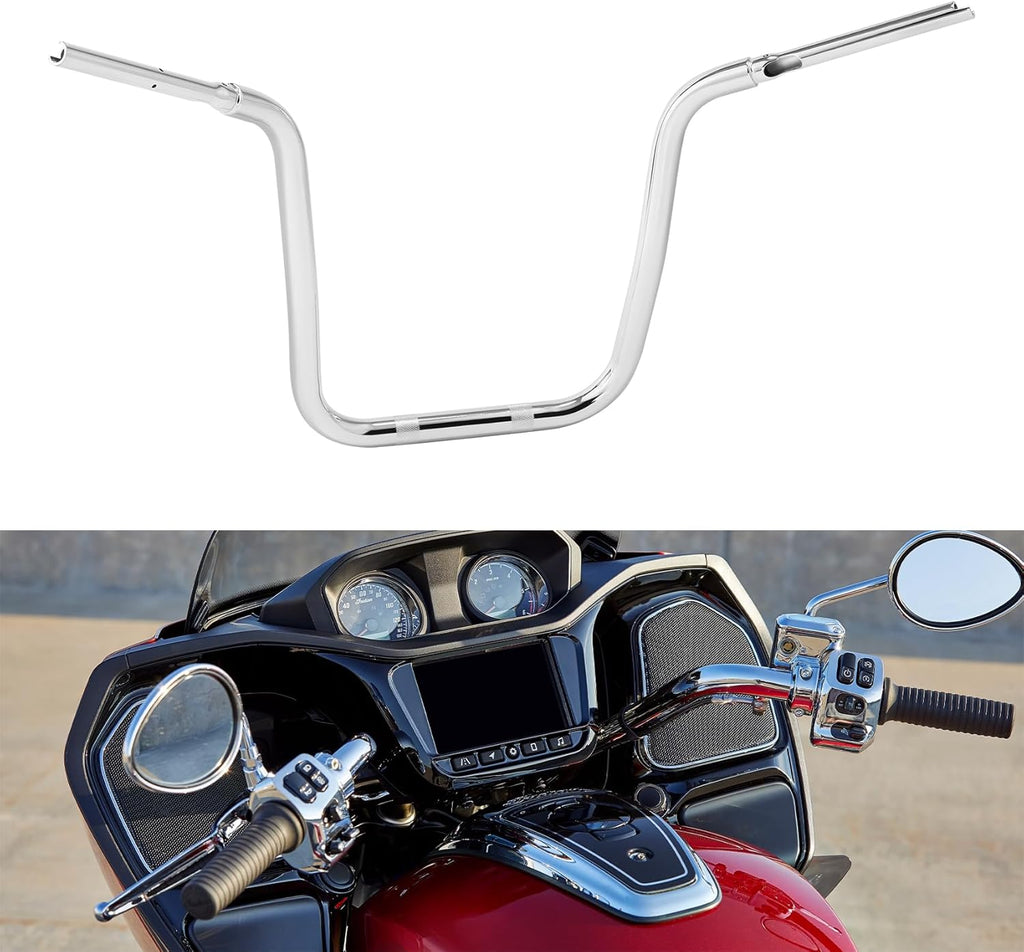 TCMT 12'' Rise 1.25" Ape Hanger Handlebar Fit For Indian 2015-2017 Roadmaster 2014-2017 Chieftain Chrome