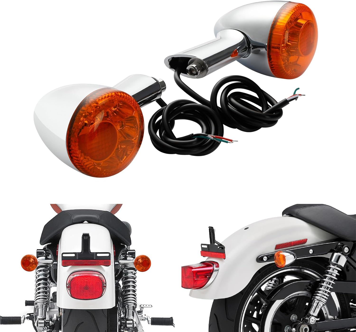 TCMT Amber Rear Turn Signals LED Light Fit For Harley Sportster XL 883 1200 1992-2022