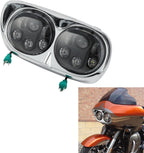 TCMT 5.75" Dual LED Headlight Lamp Projector Fit For Harley Road Glide FLTR Models 1998-2013 Road Glide CVO 2009-2013 Custom FLTRX 2010-2013 Ultra FLTRU 2011-2013 EFI FLTRI 1998-2006